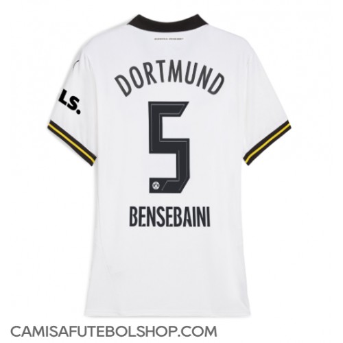 Camisa de time de futebol Borussia Dortmund Ramy Bensebaini #5 Replicas 3º Equipamento Feminina 2024-25 Manga Curta